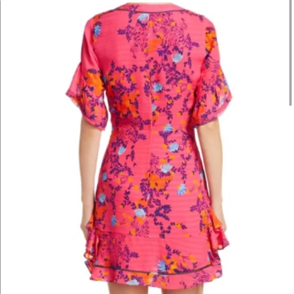 {Tanya Taylor} Kayla Floral Dress in Bright Pink - Picture 12 of 14